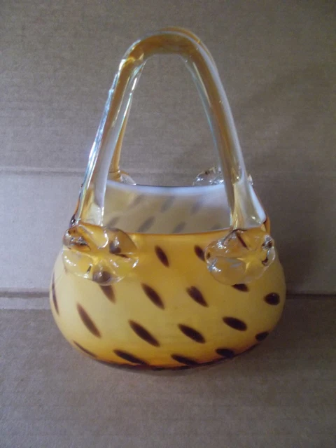 Glass Flower Vase Shaped like a handbag. Unique!!!