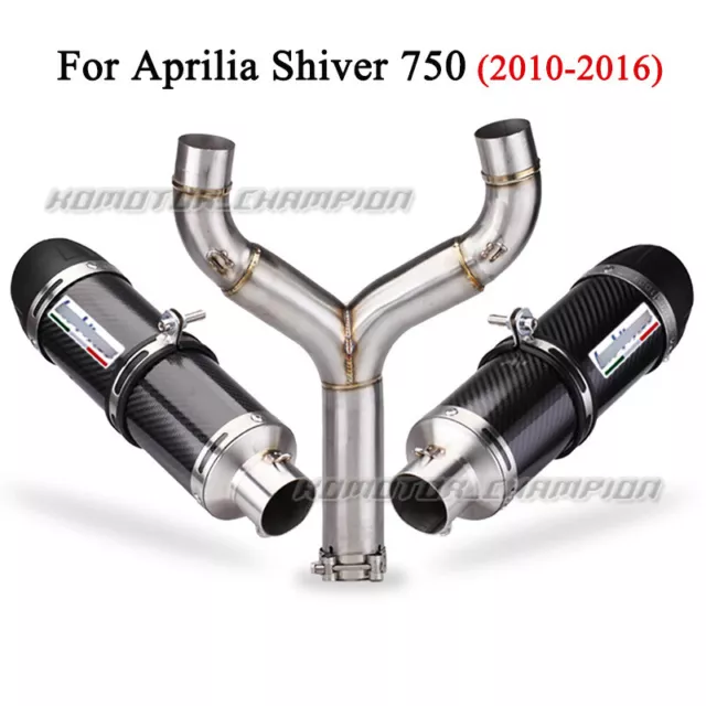 For Aprilia Shiver 750 2010-2016 Exhaust System Carbon Mufflers Middle Link Pipe