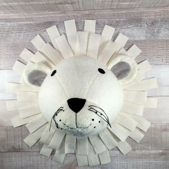 Lion Plush Baby Nursery Wall Decor Boho Safari Neutral Stuffed Animal Head