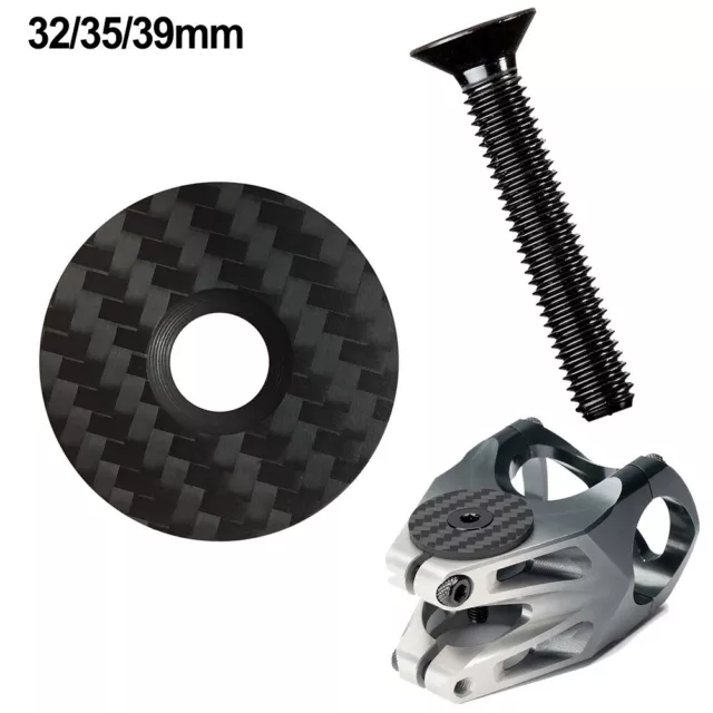 Carbon Fiber Headset Stem Cap Cover 32mm OD1 Black Lightweight and Durable