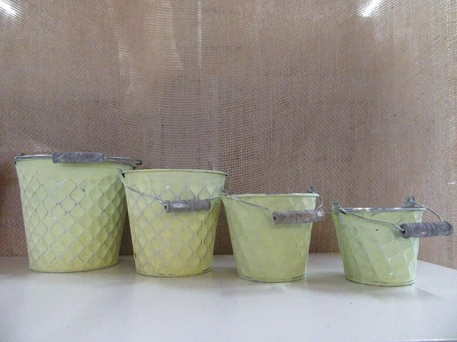 Zink-Pflanzgefäß Eimer 8 cm hoch Ø 10 cm grün 19873 Garten Balkon Terrasse
