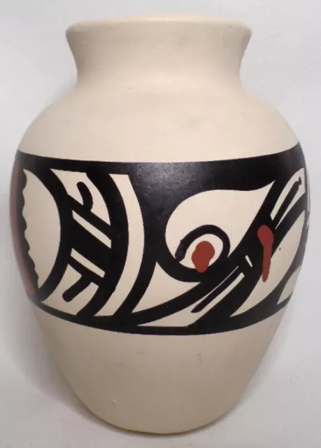 Original Vintage Jorg Ray Signed New Mexico Southwest Polychrome Pottery Vase