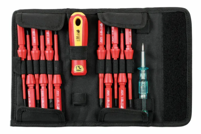 CLEARANCE Interchangeable Electrician VDE 2 Handle Screwdriver Set + Tester