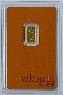 Valcambi Lingotto Gold Bar Oro Puro 1 gr Grammo Grammi Blister Valcambi Certificato 24 KT 