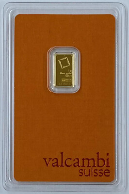 Valcambi Lingotto Gold Bar Oro Puro 1 gr Grammo Grammi Blister Valcambi Certificato 24 KT 
