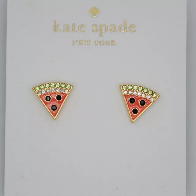 Kate Spade New York Enamel Watermelon Diamond Studs Earrings Fashion Jewelry