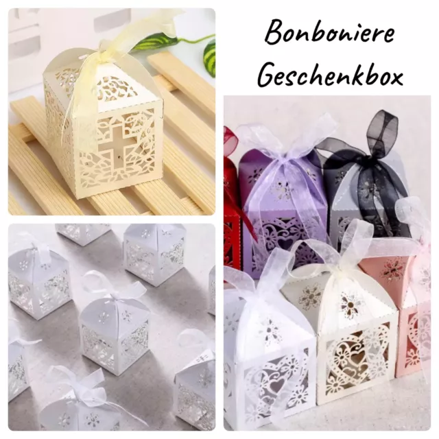 Gastgeschenk 10 x Bonboniere Candybox ✅ Hochzeit Taufe Geschenk Box Bonbon