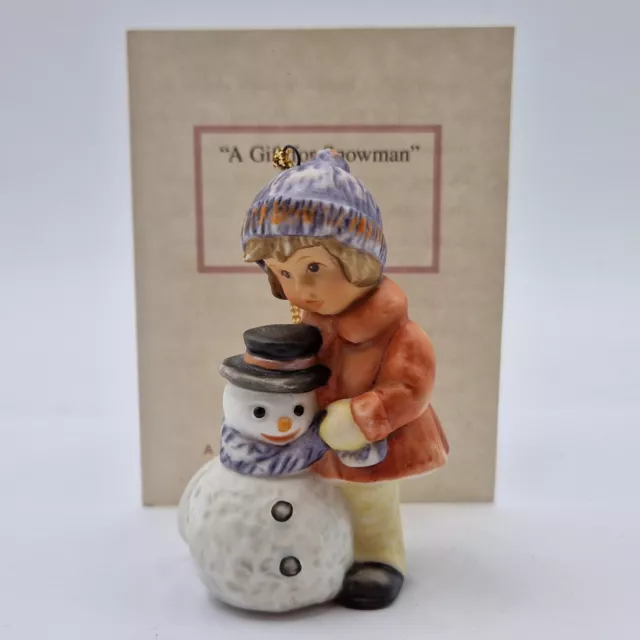 Goebel 1997 Berta Hummel Christmas Ornament "A Gift For Snowman"