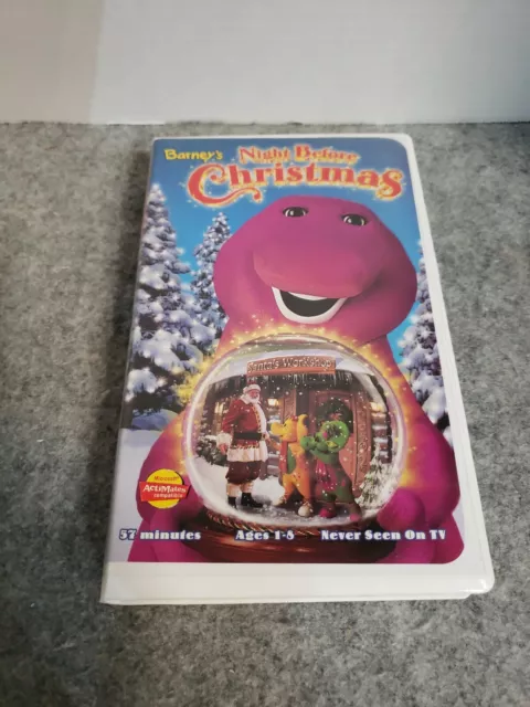 BARNEY'S NIGHT BEFORE Christmas (VHS Video, 1999) Tape Barney Purple Dinosaur $6.79 - PicClick