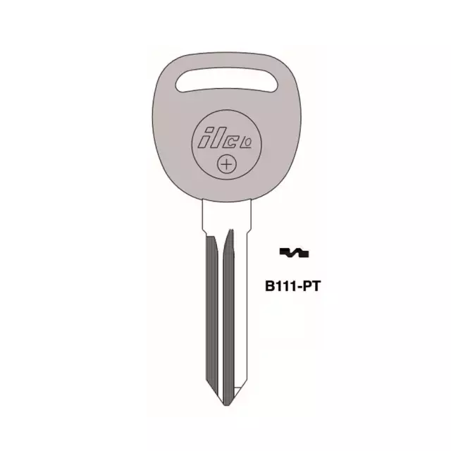 ILCO New Uncut Chipped Transponder key Replacement for GM Circle+ Z Keyway
