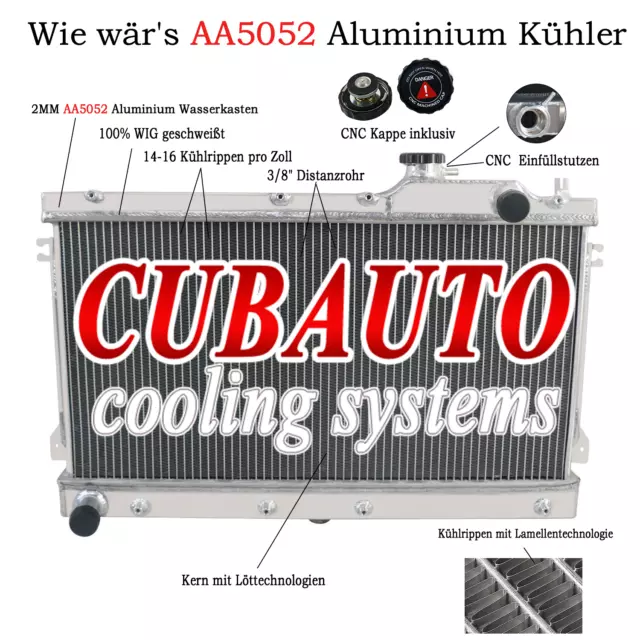 3 Reihe Aluminium Wasserkühler Für 1990-1997 Mazda Miata MX5 1990 1995 1996