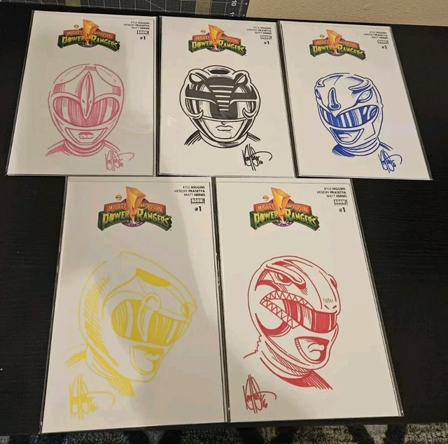 MIGHTY MORPHIN POWER Rangers Signed & Remarked By Ken Haeser, All 6 ...