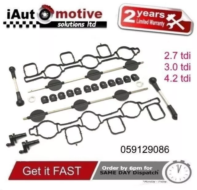 Audi A4 A5 A6 Q5 Q7 Intake Manifold Swirl Flap Repair Kit Vw Touareg 2.7 3.0 Tdi