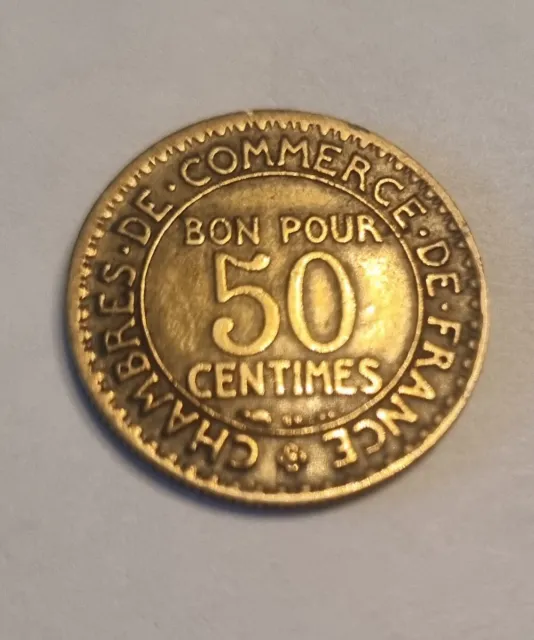 Piece 50 Centimes 1928 Chambre De Commerce Bon Pour 50 Centimes