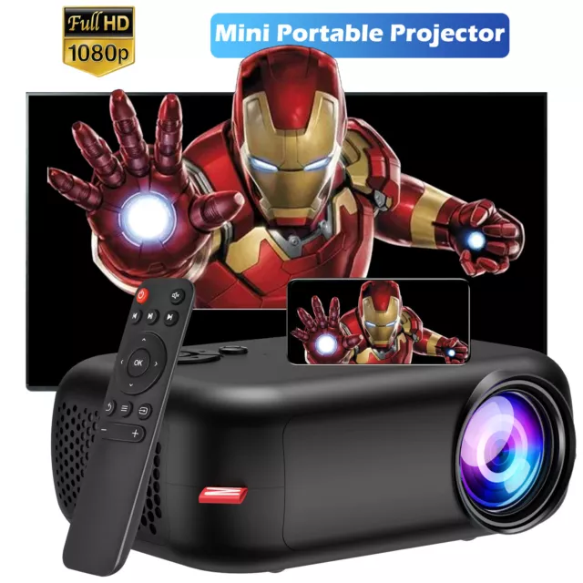 Mini Portable Projector 1080P Full HD USB Home Theater Cinema Video Movie HDMI