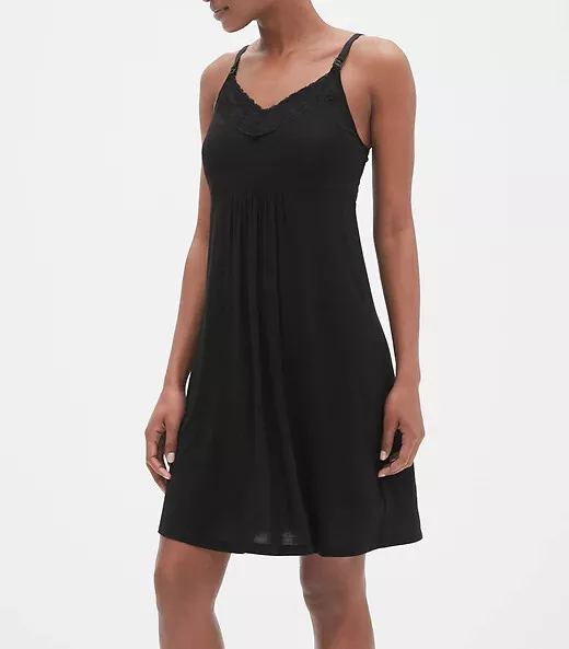 GAP Maternity Nursing Nightgown BLACK - #42217-6#M