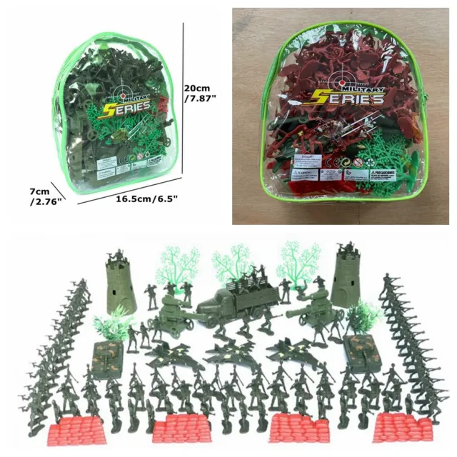 167Pcs Playset Plastic Army Men Toy Soldier 4cm Kids Play Game Toys Gifts