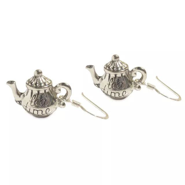 Alice in wonderland Tea Pot Earrings Sterling silver TEA TIME mad hatter party