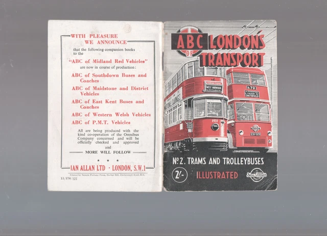 ABC LONDON'S TRANSPORT:- No.2. Trams And Trolleybuses (1948) £9.95 ...