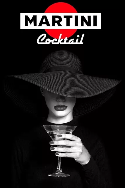Poster Manifesto Locandina Pubblicitaria Stampa Vintage Cocktail Martini Drink