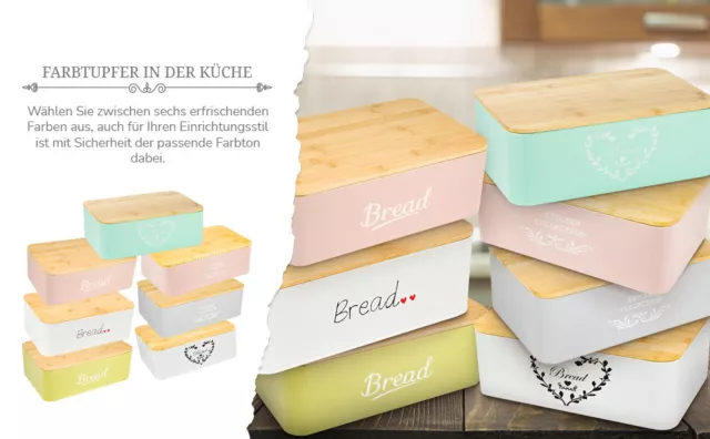 Brotkasten "Kitchen Collection" Bambusdeckel Brotbox Brotbehälter Aufbewahrung