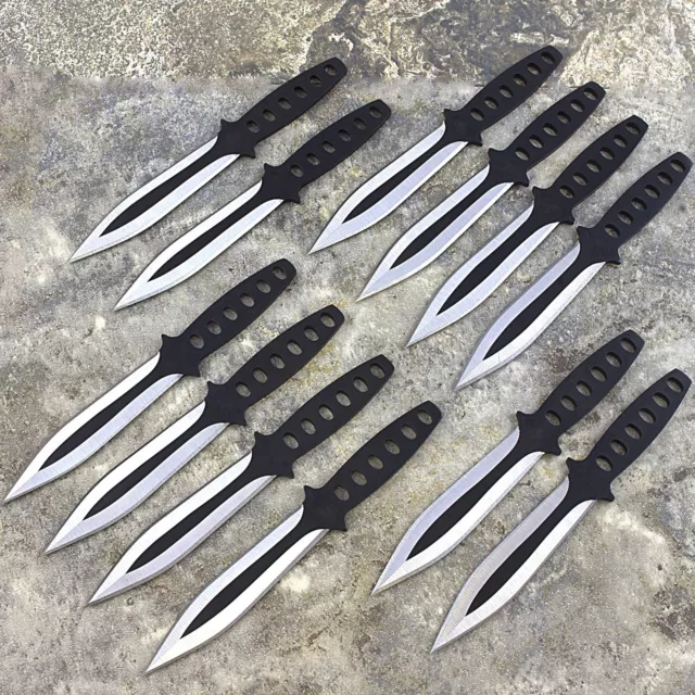 24PC MIXED Ninja Hunting KNIVES Tactical Naruto Kunai Throwing Knife Set w  Case