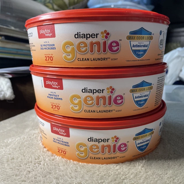 3 Refills (810) Playtex Diaper Genie Fresh Clean Odor Lock Laundry Scent