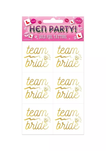 12 x Team Braut Gold Temporäre Tattoos Braut To Be Hen Party Do Tribe Squad UK