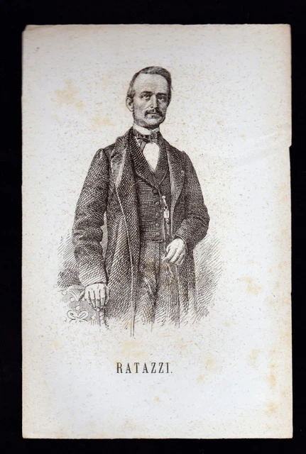 Ratazzi Incisione Xilografia '800 Uomo Politico Deputato Regno D' Italia