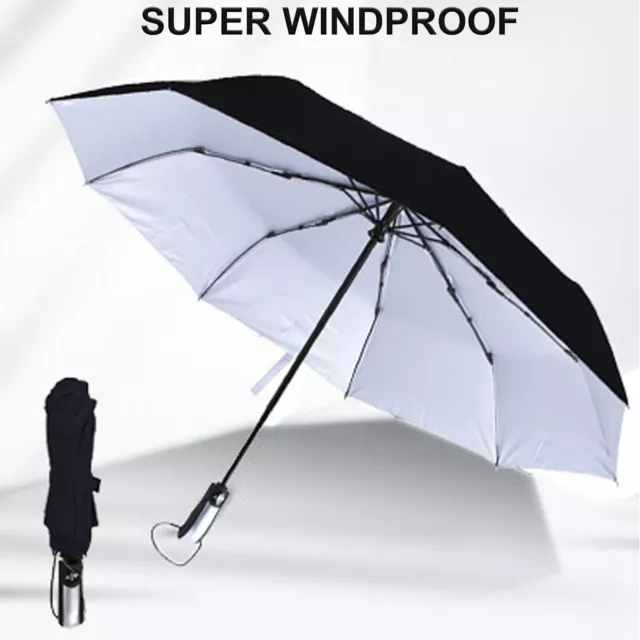 🔥10 Rib Windproof Umbrella Automatic Open Close Strong Travel Compact Folding
