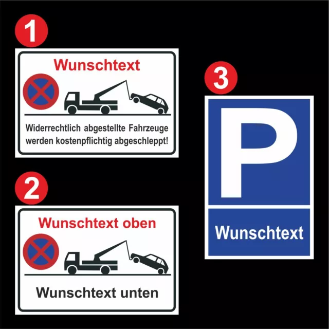 Schild Schilder Parken verboten Parkverbotsschild Wunschtext Parkplatz Schilder