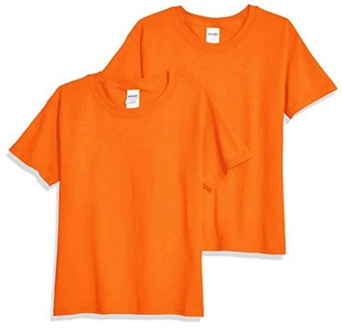 Kids' Big Heavy Cotton Youth T-Shirt, 2-Pack, Orange,, Orange, Size Large VkQd