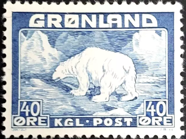 GREENLAND 1938 Great 40 Ore MNH Stamp as Per Photos. Cat Value $90.00
