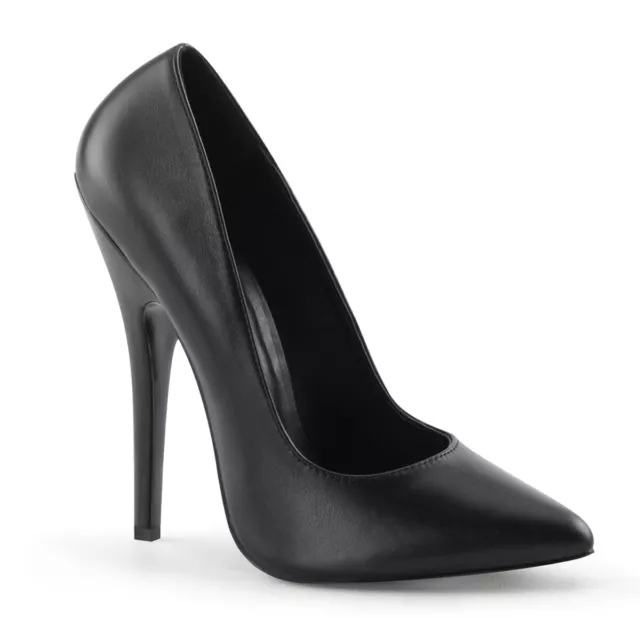 Domina-420 décolleté sexy devious donna tacchi alti tacco a spillo nero vera pelle