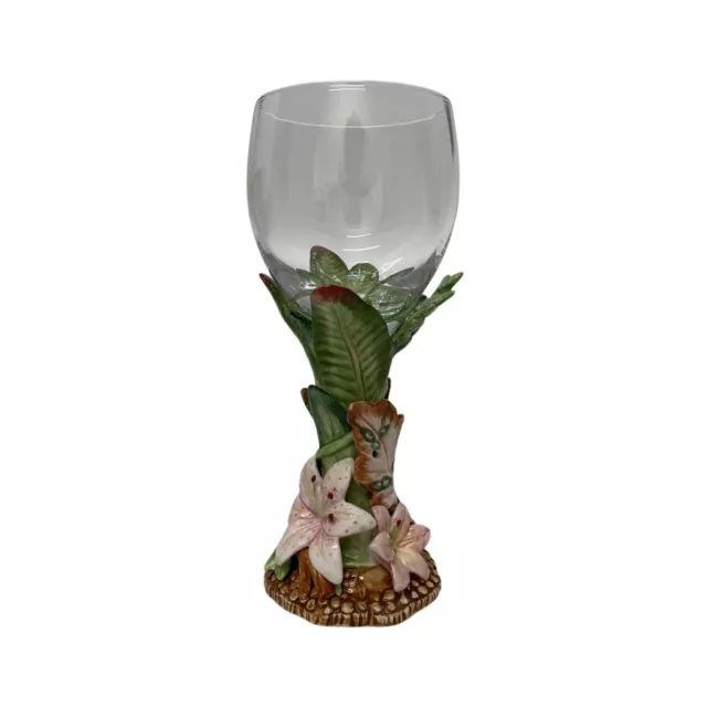 Fitz & Floyd 2001 Exotic Jungle Wine Goblet Glass