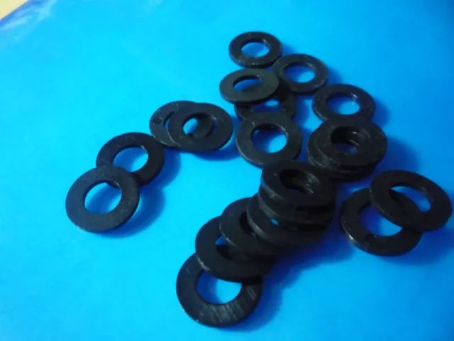 FLAT BLACK NYLON PA66 (Plastic) WASHERS Form A  M8, M10, M12, M14, M16