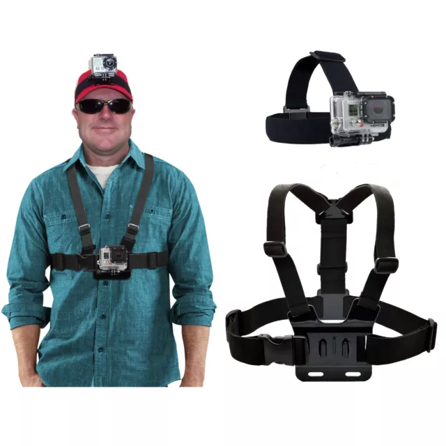 Head Strap+ Chest Strap Mount Accessories For GoPro Hero 3 4 5 6 7 8 Max 9