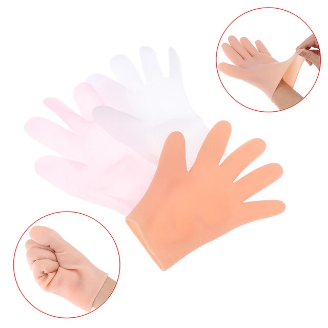 1 Pairs Reusable Moisturizing Silicone Gloves Gel Cracked Hands Care SPA Glo&ex