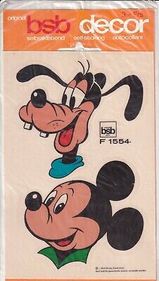 Autocollant Mickey et Minnie Mouse Walt Disney années 70. 