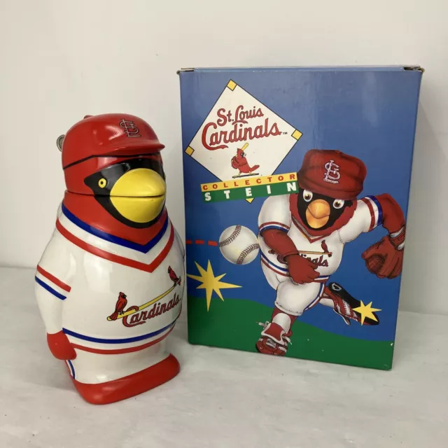 St Louis Cardinals Red Bird Stein Mug Mascot New In Box 1990 MLB Vintage