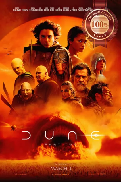 Dune Part 2 Cast 2024 Theatrical Original Movie Cinema Print Premium Poster