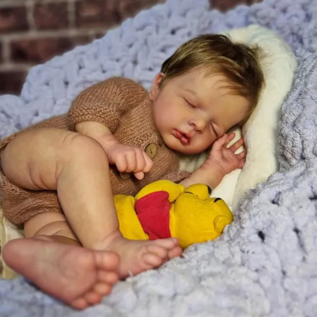 49CM Sleeping Reborn Baby Doll Soft Touch Cloth Body Handmade Kids Birthday Gift