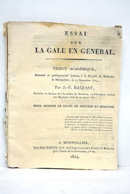 Livre Ancien Raufaust Essai Sur La Gale Dermatologie 1824
