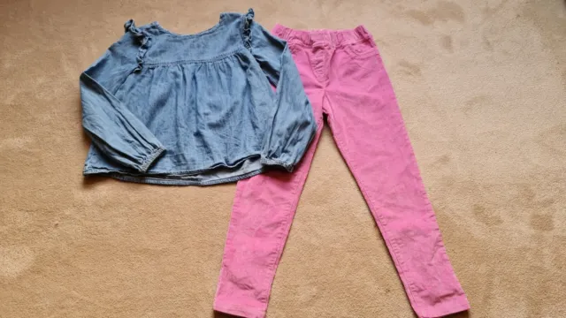 Girls Mini Boden Gap 6-7 Years Bundle Cord Trousers Denim Top Long Sleeved...