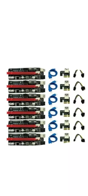 PCIe Riser VER009S GPU Riser Express Kits 16X à 1X Dual 6PIN / MOLEX MINAGE