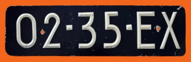 1960'S Holland Dutch Netherlands Amsterdam  Auto License Plate " 02 35 Ex "