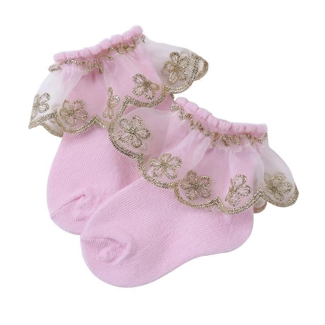 Neonati Bambino Calzini Cotone Battesimo Inverno Increspato Maglia Ginocchio Lac 9