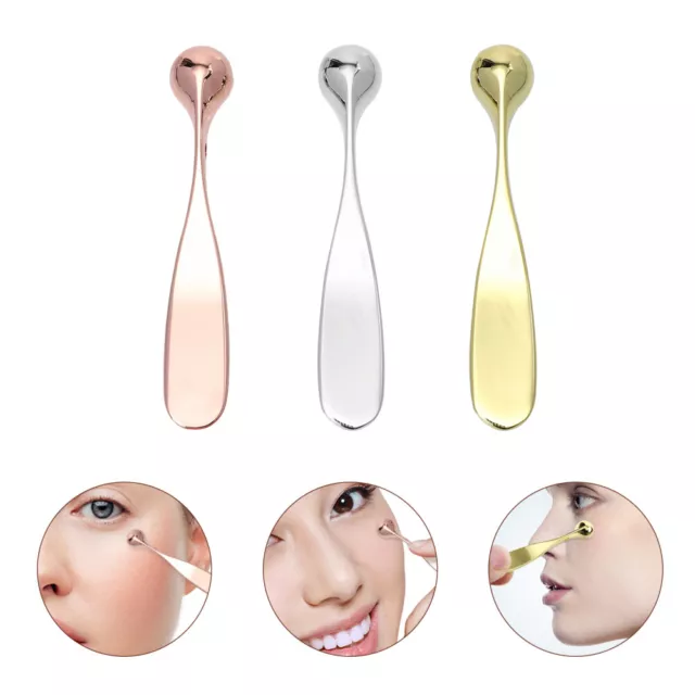 3 Pcs Mask Scoop Makeup Beauty Spoons Facial Cream Small Metal Spatula Eye