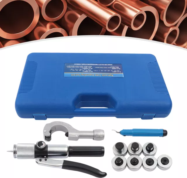 7-Lever Hydraulic Tubing Expander Tool Swaging Kit HVAC Tool Tube 3/8"-1-1/8" US