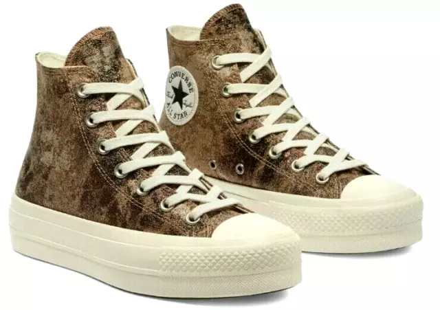 Converse Chuck Taylor Platform Hi Elevated Metallic Bronze Sneakers 8 Womens